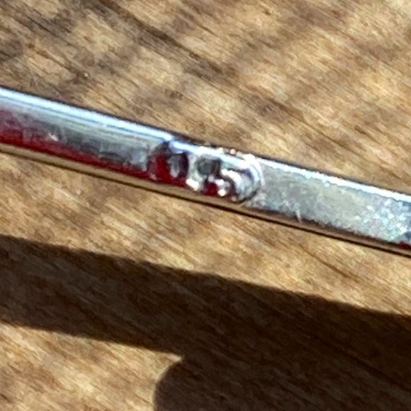 Antique pearl & diamond bar brooch in 14K white gold - Picture 4 of 4